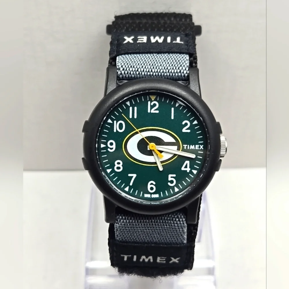 Timex Green Bay Packers Watch Mens NFL 39mm Nylon Band Football New Battery